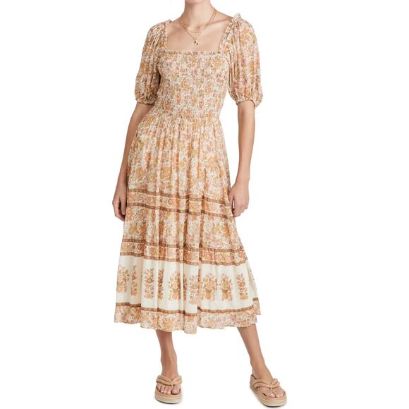 Spell & The Gypsy Collective Juniper Shirred Midi Dress - Picture 2 of 9